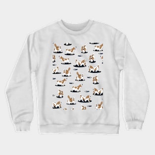 Basset Hound Pattern Crewneck Sweatshirt